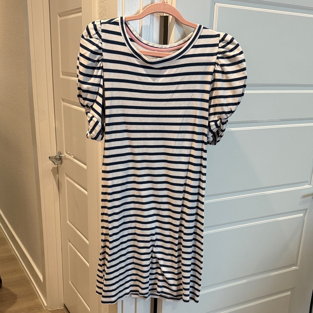 Lilly Pulitzer Striped Puff Sleeve Dress - Navy & White